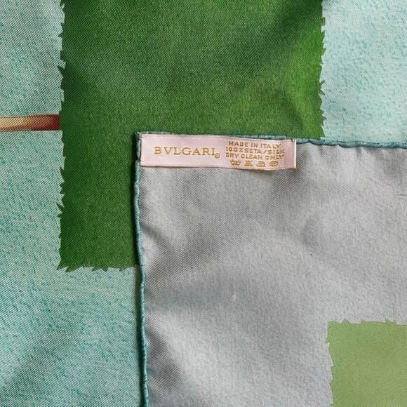 Vintage 80s Bvlgari by Davide Pizzigoni Topiary Silk Scarf - 34”x34” - Picture 3 of 3